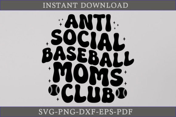 Anti Social Baseball Moms Club Retro SVG