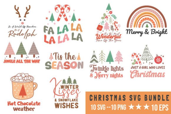 Boho Christmas SVG Design Bundle Review