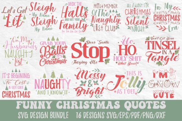 Funny Christmas Quotes SVG Bundle