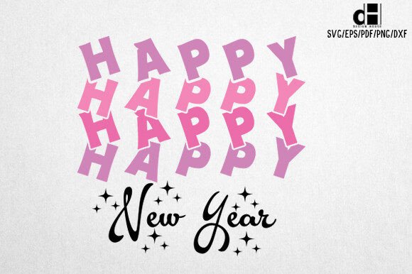 Pink New Year SVG for Embroidery Projects