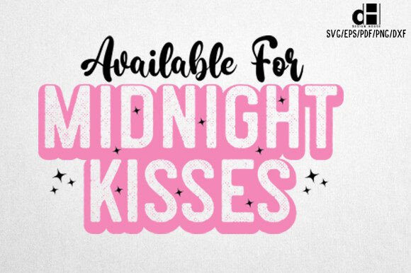 Pink New Year SVG Midnight Kisses